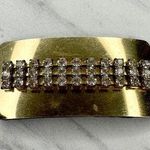 Vintage Rhinestone Studded Gold Tone Cinch Belt Buckle Photo 0