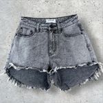 One Teaspoon  Bonita High Waist Gray Raw Hem Shorts Size‎ 24 Photo 2