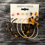 Tortoise Shell and Gold Hoop Earring Set Multiple Photo 0