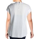 Anne Klein  Sweater Embellished Knit Top Mock Neck Pullover White Size XL NWT Photo 3