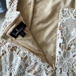 Lulus  Women’s high neck lace open back dress in cream/ ecru size XS Photo 5