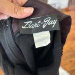 Vintage 90s Solid Black Satin & Lace Open Back Cocktail Dress Size 8 Photo 2