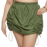 NWT JOLIE Skirt Size XLarge Green Parachute Drawstring Ruched Sporty Y2K Photo 0