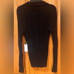 ASTR The Label Rib Collar Fitted Stretch Cardigan Sweater Top in Black Size XL Photo 8