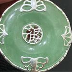 Sterling Silver Vintage 925 Natural Jade Jadeite Donut Circle Lucky Pendant 5.5g Photo 3