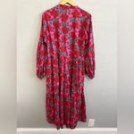 Cyclamen Berry Blush Floral Cotton Midi Dress Size XL EUC Pink Photo 4
