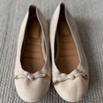 Kelly & Katie  Pearl White Alligator Leather Ballet Flats with Bows Size 7.5 Photo 0