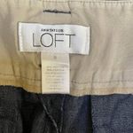 Loft Ann Taylor Capri Pants Womens 8 Blue Chambray Viscose Cotton Pockets Photo 4