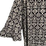 Dress Barn  Dark Navy & White Damask Print Flounce Sleeve Blouse Size 2X Photo 2
