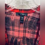 AQUA Bloomingdale’s red plaid wrap top Photo 2