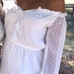 Nasty Gal White Dot Off Shoulder Romper Photo 0