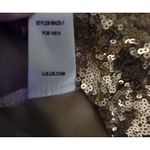 Lulus Rose‎ Gold Sequin Cold Shoulder Sleeve Formal Prom Shift Dress Gown Small Photo 6
