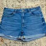 American Eagle cuffed mom shorts size 14 high rise stretch denim Photo 0