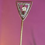 Neiman Marcus 14K solid gold real diamond stick pin Photo 8