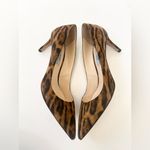 Prada  Black Brown leather Calf Hair Leopard Print pointed toe pumps EU 39.5 Photo 3