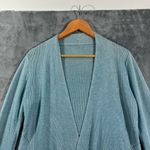 Eileen Fisher  Organic Linen Baby Blue Open-Front Cardigan Sweater Photo 2