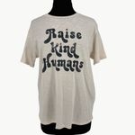 Blank Paige NWT  "Raise Kind Humans” Graphic Short Sleeve Tee | Medium | Ivory Photo 4