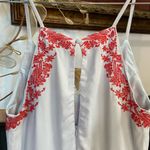 Gianni Bini NWT  Pool Party Maxine Peplum Romper Blue Embroidered - Sz S 💛🎀 Photo 7