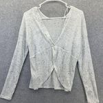 Hippie Rose  Women's Sweater White Marled Long Sleeve Medium Paneled Photo 0