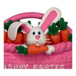 Vintage Happy Easter Bunny‎ Carrot Basket Pin Brooch Holiday Spring Jewelry Pink Photo 3