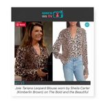 Joie new  𒀭 aso TV Tariana Long Sleeve Silk Leopard Print Top 𒀭 Light Taupe 𒀭 L Photo 1