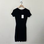 Theory NWT Pleat Tee Dress Black Prosecco Knit Fit & Flare Dress Size P / 0 - 00 Photo 3