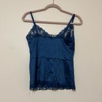 Vintage Made in the USA Lace Trim Navy Blue Camisole Photo 2