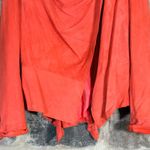 VAKKO New York Orange Suede Leather Asymmetrical‎ Drape Front Jacket Size Large Photo 2