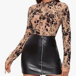 Sweaty Rocks Women’s Long Sleeve Mesh Shirt Floral Sheer Top Blouse Size L Black Size L Photo 0