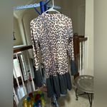 Leopard Print Dress with Black Ruffle Hem Brown Size M Photo 6