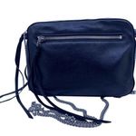 ALLSAINTS  Fleur De Lis Black Soft Leather Cross Body Bag Photo 0