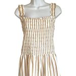 Ava & Viv NWT -  White + Tan Stripe Summer Tank Top With Smocking - Plus Size 2x Photo 2