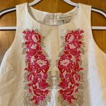 Anthropologie Champagne & Strawberry Embroidered Sleeveless Dress Size Medium Photo 1