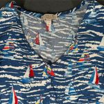 Stitch by Chenault Womens L Maxi Dress Sailboat Print Coastal Grandma Beach Blue Size L Photo 5