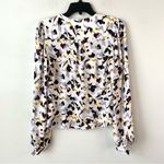 A.L.C. Printed Button Front Silk Blouse 2 Ivory Lilac Multi Photo 4