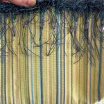 Handmade fabric green & blue striped fringe shoulder bag Photo 7