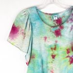Old Navy  Medium Top Handmade Tie Dye Dragonfly Wings Blue Purple Pink 1343‎ Photo 2