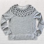 The Loft Bejeweled Pullover Bejeweled Sweatshirt Women S Round Neck Bling Black Gold Photo 0