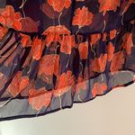 Needle & Thread  Sheer Floral Orange & Blue Blouse Photo 3