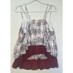 Anthropologie  Olivia Layered Tie Dye Tank Red/White Double Strap Viscose Size Sm Photo 1