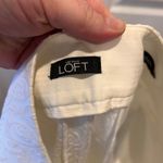 Loft Julie Skinny Pants Textured Jacquard White Cropped Women Size 14 Bridal Photo 6