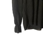ZARA  Black Layered Ruffled Detail Dressy Long Sleeve Blouse Women Sz S Photo 4
