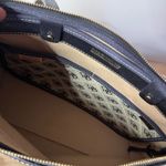 Dooney & Bourke  Monogram Canvas Leather Satchel Shoulder Bag Purse Tassel Logo Photo 8