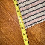 ZARA  Knit Pants Small Striped Stretchy High Rise Kick Flare Bootcut Lettuce Hem Photo 2