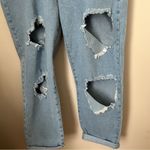 American Bazi Jeans Mom High Rise Light Blue Distressed Casual Trendy Photo 3