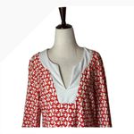Jude Connally Dress Women Medium Red White Jersey Holly Chain Link Shift Mini Photo 3