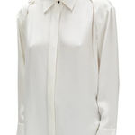 Alexander Wang  Shirt Women 4 Ivory Button Down Long Sleeve‎ Blouse Luxury Preppy Photo 0
