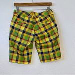 Loudmouth Womens Margarita Plaid Golf Bermuda Shorts Multicolored Y2K SZ 2 Yellow Photo 3