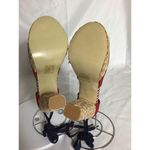 Envy Women Platform Espadrilles Sz. 8 Red Nautical Pin up Resortwear Yacht Party Photo 8