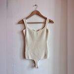 KHAITE  Yves Ribbed Bodysuit Ivory Size L Photo 6
